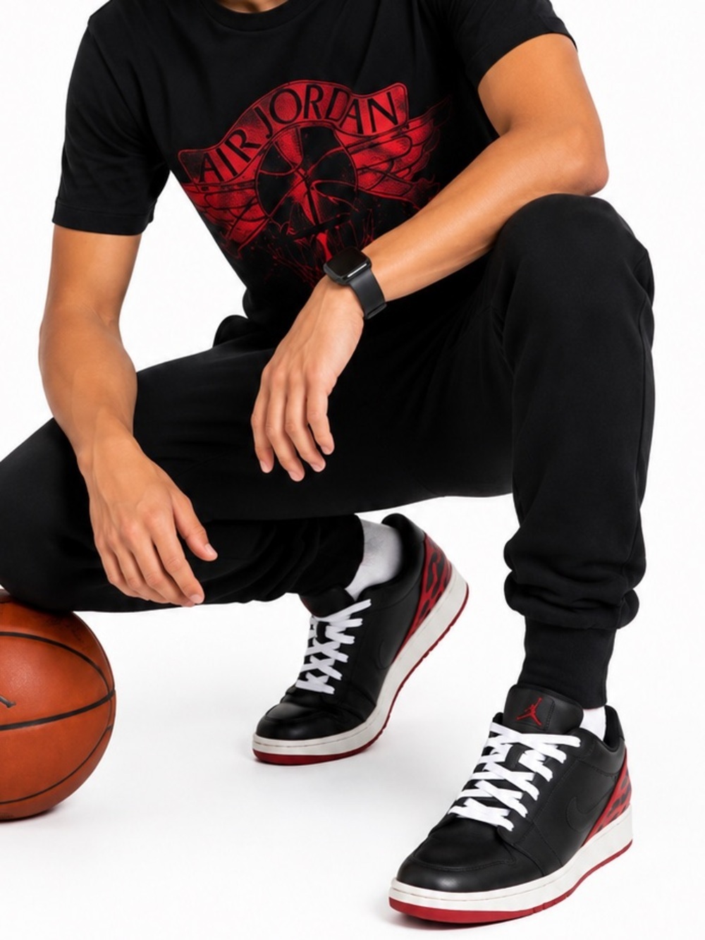 NIKE AIR JORDAN 1 CENTRE COURT BLACK & RED DQ8577-001 US 11.5